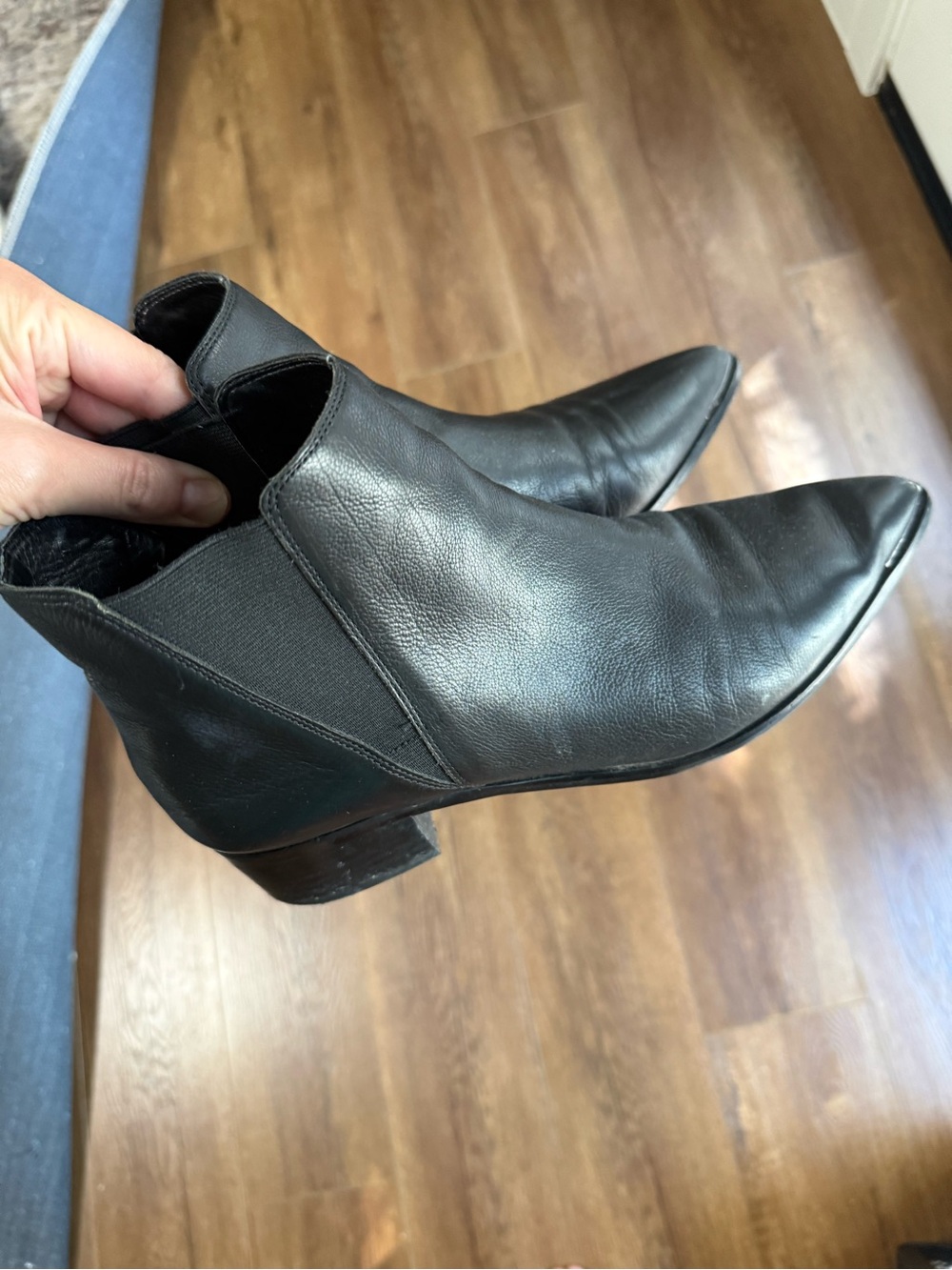 Marc Jacobs Black Pointed Leather Chelsea Booties
